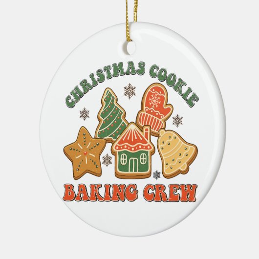 Weihnachtskeks Backgebäck Crew, Retro Holiday Cook Keramik Ornament (Links)