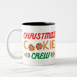 Weihnachtskeks-Crew Zweifarbige Tasse
