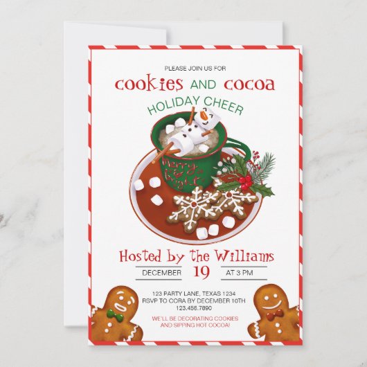 Weihnachtskeks Dekorieren der Party Einladung (Vorderseite)