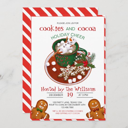 Weihnachtskeks Dekorieren der Party Einladung (Vorne/Hinten)