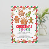 Weihnachtskeks Dekorieren der Party Einladung (Stehend Vorderseite)