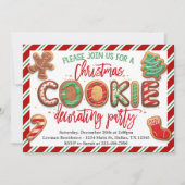 Weihnachtskeks Dekorieren der Party Einladung (Vorderseite)