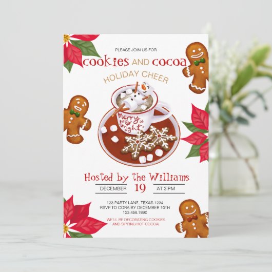 Weihnachtskeks Dekorieren der Party Einladung (Stehend Vorderseite)