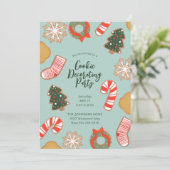 Weihnachtskeks Dekorieren Feiertag Party Einladung (Stehend Vorderseite)