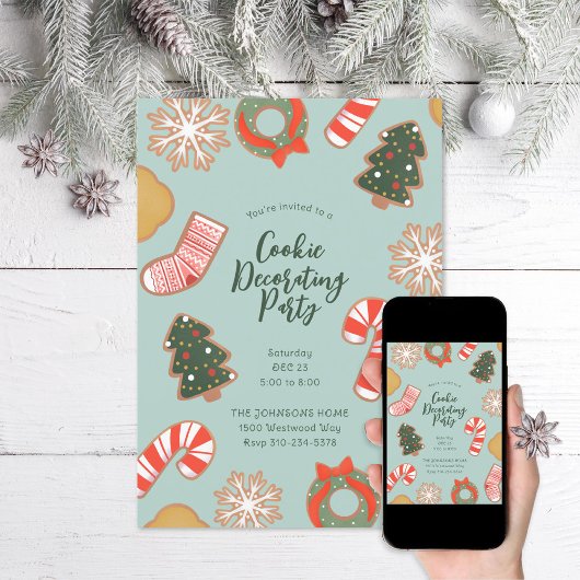 Weihnachtskeks Dekorieren Feiertag Party Einladung