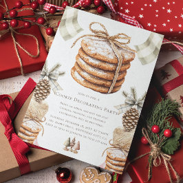 Weihnachtskeks Dekorieren Party Aquarell Einladung