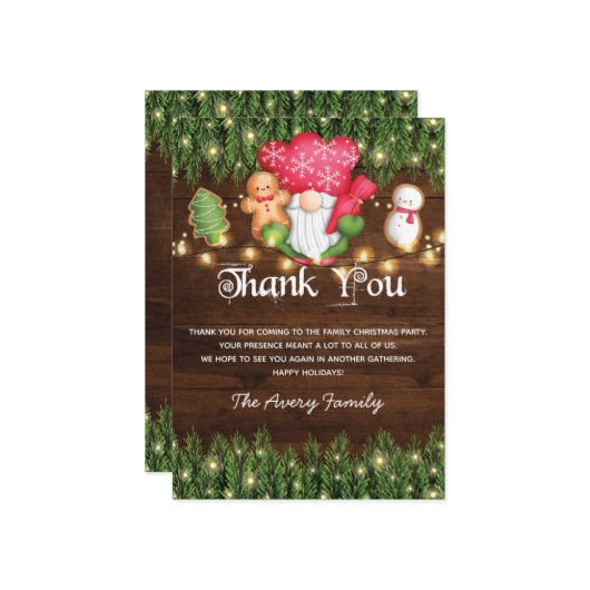 Weihnachtskeks Dekorieren Party Dankeskarte (Vorderseite/Rückseite Beispiel)