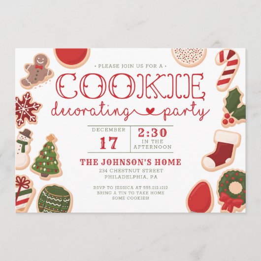 Weihnachtskeks Dekorieren Party einladen Programm (Vorderseite)