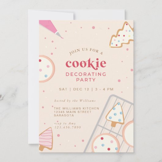 Weihnachtskeks Dekorieren Party Einladung (Vorderseite)