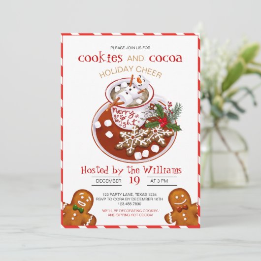 Weihnachtskeks Dekorieren Party Einladung (Stehend Vorderseite)