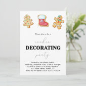 Weihnachtskeks Dekorieren Party Einladung (Stehend Vorderseite)