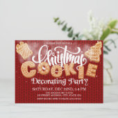 Weihnachtskeks Dekorieren Party Elegant Einladung (Stehend Vorderseite)