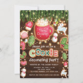 Weihnachtskeks Dekorieren Party Holz Einladung (Vorderseite)
