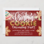 Weihnachtskeks Dekorieren Party Rot Einladung (Vorderseite)