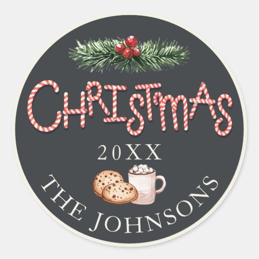 Weihnachtskeks Hot Cocoa Gefallen Aufkleber (Vorderseite)