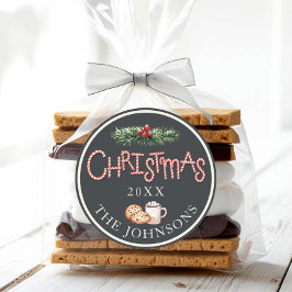 Weihnachtskeks Hot Cocoa Gefallen Aufkleber