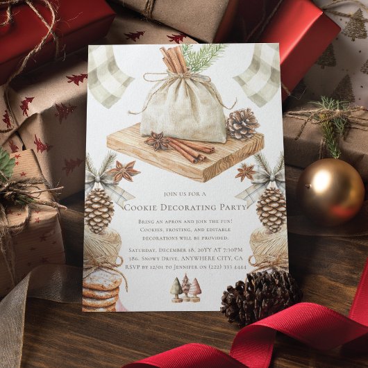 Weihnachtskeks in Aquarellfarben Dekorieren Party Einladung