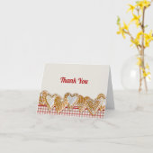 Weihnachtskeks | Karierter Dank Karte (Gelbe Blume)