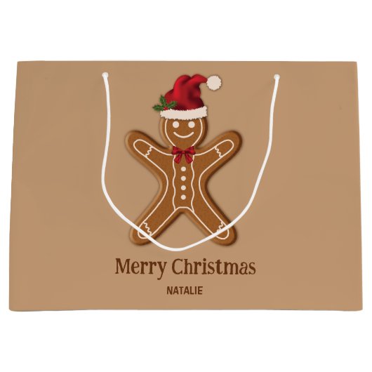 Weihnachtskeks mit Text Große Geschenktüte (Vorderseite)