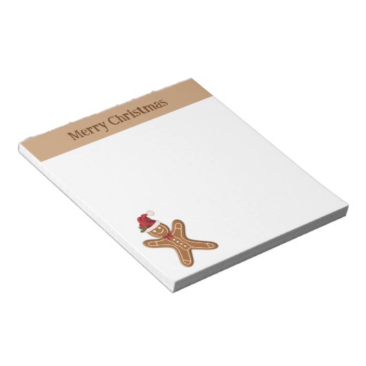Weihnachtskeks mit Text Notizblock (angewinkelt)
