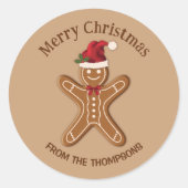 Weihnachtskeks mit Text Runder Aufkleber (Vorderseite)