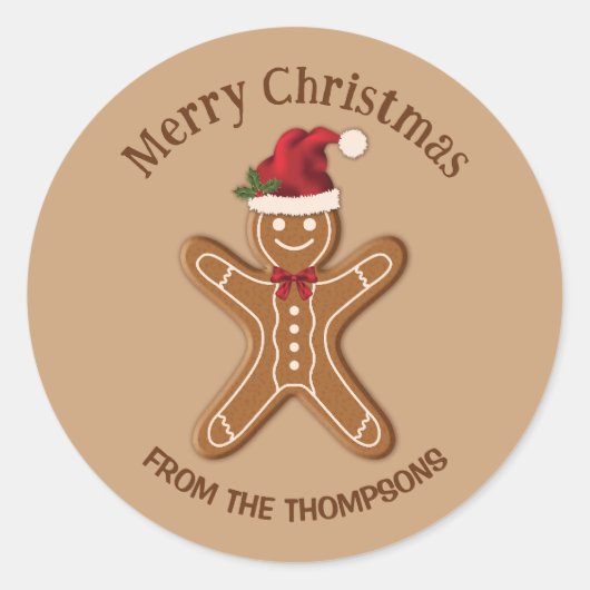Weihnachtskeks mit Text Runder Aufkleber (Vorderseite)