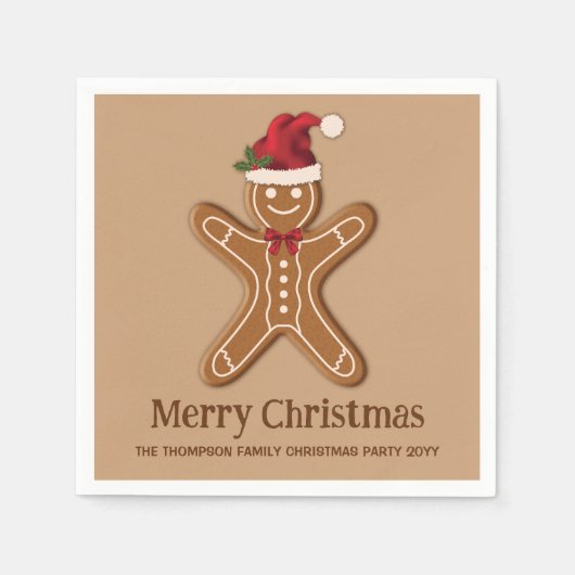 Weihnachtskeks mit Text Serviette (Vorderseite)