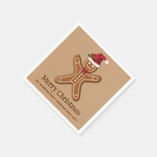 Weihnachtskeks mit Text Serviette (Ecke)