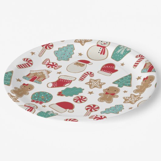 Weihnachtskeks-Papierplatte Pappteller (Schrägansicht)