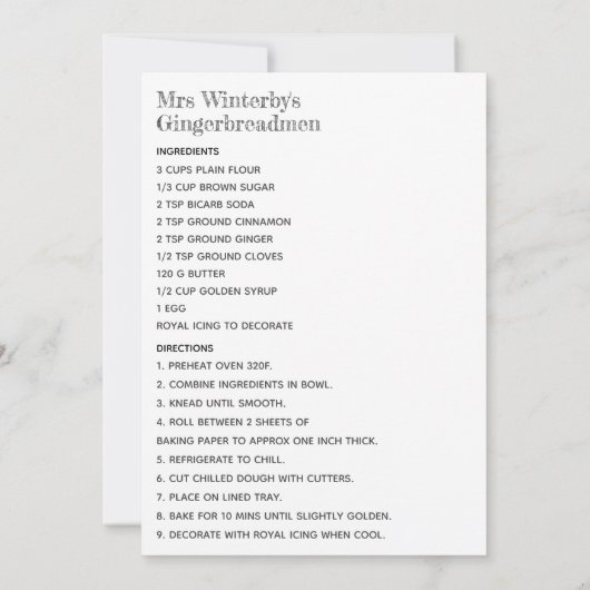 Weihnachtskeks Rezept (Rückseite)