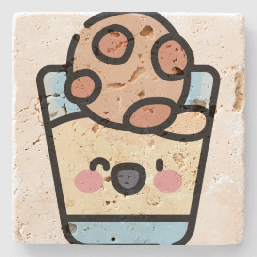 Weihnachtskeks Steinuntersetzer (Vorderseite)