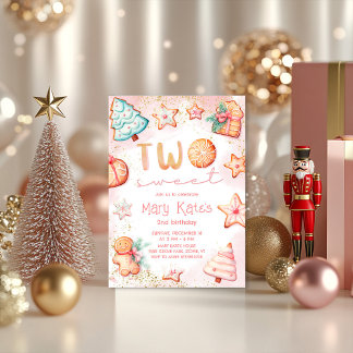 Weihnachtskeks Zwei süße 2. Geburtstags-Party Einladung