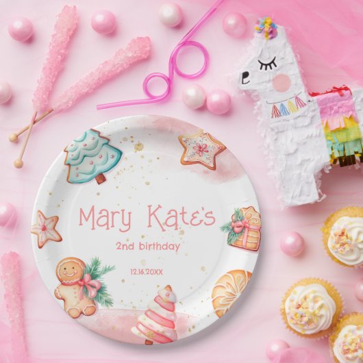 Weihnachtskeks Zwei Süße Pappteller (Party)