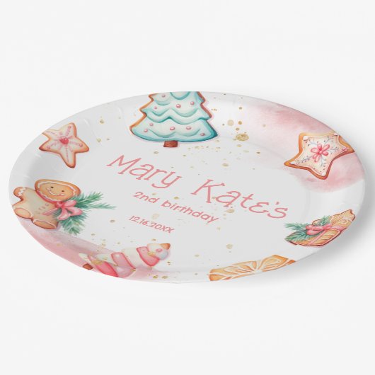 Weihnachtskeks Zwei Süße Pappteller (Schrägansicht)