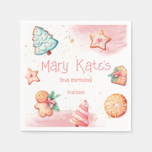 Weihnachtskeks Zwei Süße Serviette (Vorderseite)