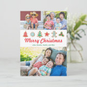 Weihnachtskekse 3 Foto Feiertagskarte (Stehend Vorderseite)