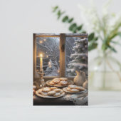 Weihnachtskekse an einem schneebedeckten Tag Postkarte (Stehend Vorderseite)
