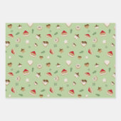 Weihnachtskekse auf grün und rosa geschenkpapier set (Vorderseite 3)