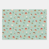 Weihnachtskekse auf grün und rosa geschenkpapier set (Vorderseite)