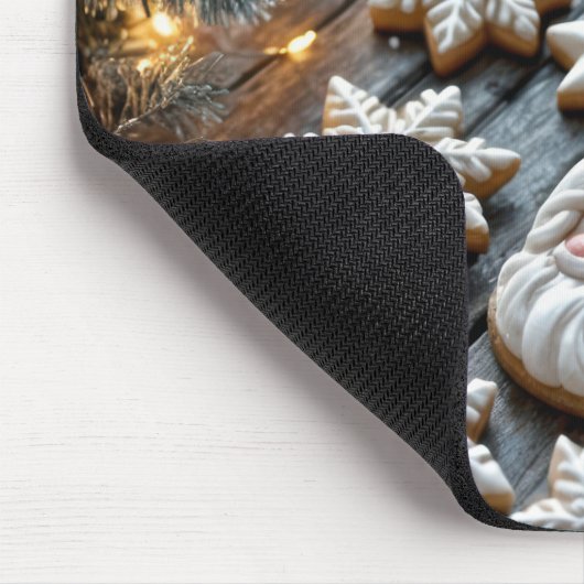 Weihnachtskekse auf rustikalem Holz Mousepad (Ecke)