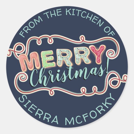 Weihnachtskekse aus der Aufkleberküche Runder Aufkleber (Vorderseite)