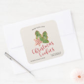 Weihnachtskekse aus trendiger Liebe Quadratischer Aufkleber (Umschlag)