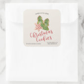 Weihnachtskekse aus trendiger Liebe Quadratischer Aufkleber (Tasche)