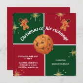 Weihnachtskekse Austausch Lebkuchen Mann grün Einladung (Vorne/Hinten)