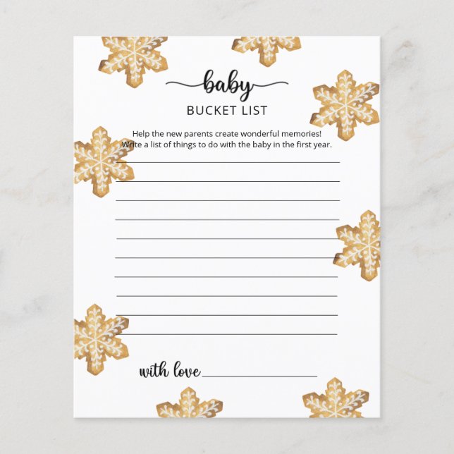 Weihnachtskekse | Baby Eimer List Game (Vorderseite)