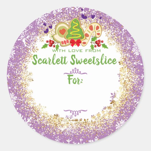 Weihnachtskekse Backbäckerei von cl Runder Aufkleber (Vorderseite)