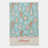 Weihnachtskekse Blue Monogram Geschirrtuch (Vertikal)