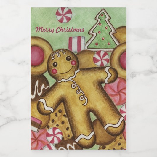 Weihnachtskekse Bonbons Lebensmitteletikett (Einzelnes Label)