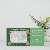 Weihnachtskekse Candy Cane Fotokarte Feiertagskarte (Stehend Vorderseite)