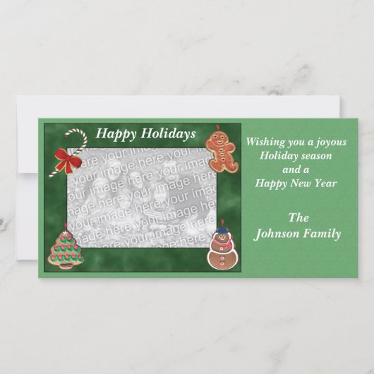 Weihnachtskekse Candy Cane Fotokarte Feiertagskarte (Vorderseite)